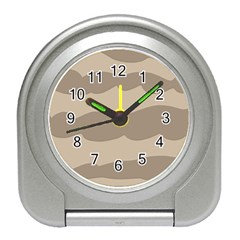 Pattern Wave Beige Brown Travel Alarm Clocks by Nexatart