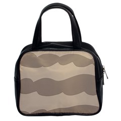 Pattern Wave Beige Brown Classic Handbags (2 Sides) by Nexatart