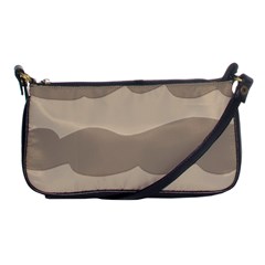 Pattern Wave Beige Brown Shoulder Clutch Bags