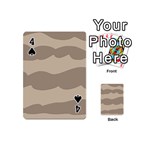 Pattern Wave Beige Brown Playing Cards 54 (Mini)  Front - Spade4