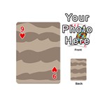 Pattern Wave Beige Brown Playing Cards 54 (Mini)  Front - Heart9