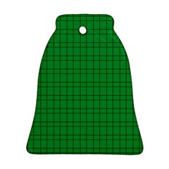 Pattern Green Background Lines Bell Ornament (two Sides)