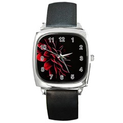 Pattern Design Abstract Background Square Metal Watch by Nexatart