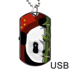 Panda Dog Tag Usb Flash (two Sides) by Valentinaart