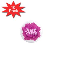 Just Cute Text Over Pink Rose 1  Mini Magnet (10 Pack)  by dflcprints