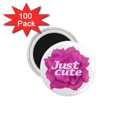 Just Cute Text Over Pink Rose 1 75  Magnets (100 Pack)  by dflcprints