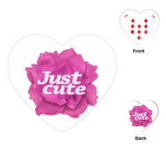 Just Cute Text Over Pink Rose Playing Cards (heart)  by dflcprints