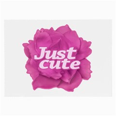 Just Cute Text Over Pink Rose Large Glasses Cloth (2-side) by dflcprints