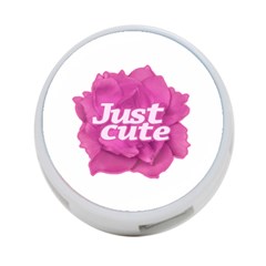 Just Cute Text Over Pink Rose 4-port Usb Hub (two Sides)  by dflcprints