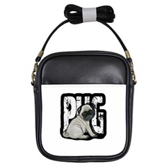 Pug Girls Sling Bags by Valentinaart