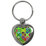 Abstract Pattern Background Design Key Chains (Heart)  Front