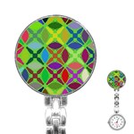 Abstract Pattern Background Design Stainless Steel Nurses Watch Front