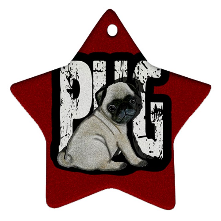 Pug Star Ornament (Two Sides)