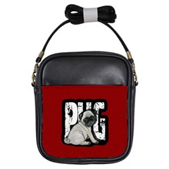 Pug Girls Sling Bags by Valentinaart