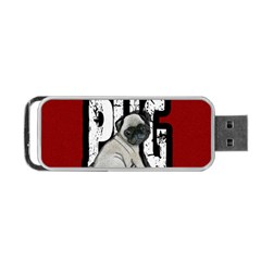 Pug Portable Usb Flash (one Side) by Valentinaart