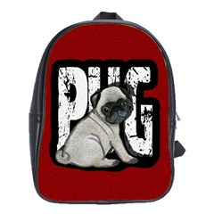 Pug School Bags (xl)  by Valentinaart