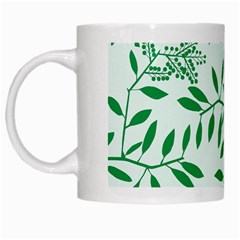 Leaves Foliage Green Wallpaper White Mugs by Nexatart