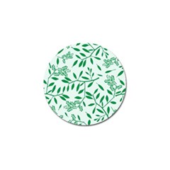Leaves Foliage Green Wallpaper Golf Ball Marker by Nexatart