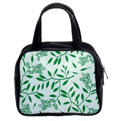 Leaves Foliage Green Wallpaper Classic Handbags (2 Sides)