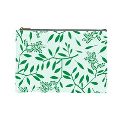 Leaves Foliage Green Wallpaper Cosmetic Bag (large)  by Nexatart