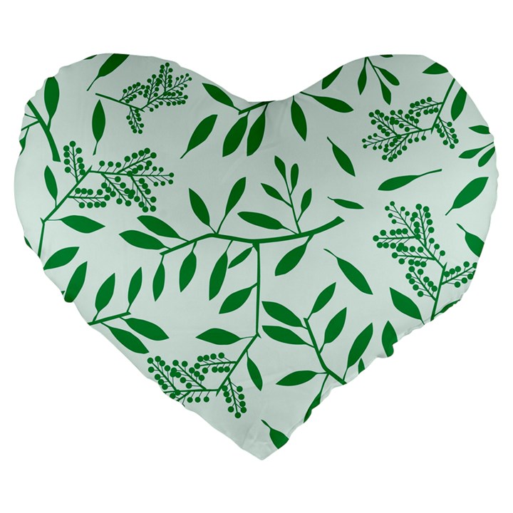 Leaves Foliage Green Wallpaper Large 19  Premium Heart Shape Cushions