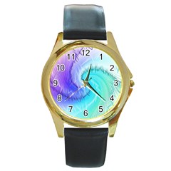 Background Colorful Scrapbook Paper Round Gold Metal Watch