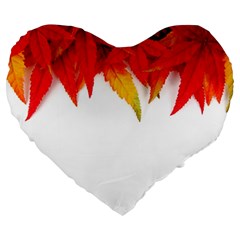 Abstract Autumn Background Bright Large 19  Premium Heart Shape Cushions by Nexatart