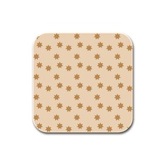 Pattern Gingerbread Star Rubber Square Coaster (4 Pack)  by Nexatart