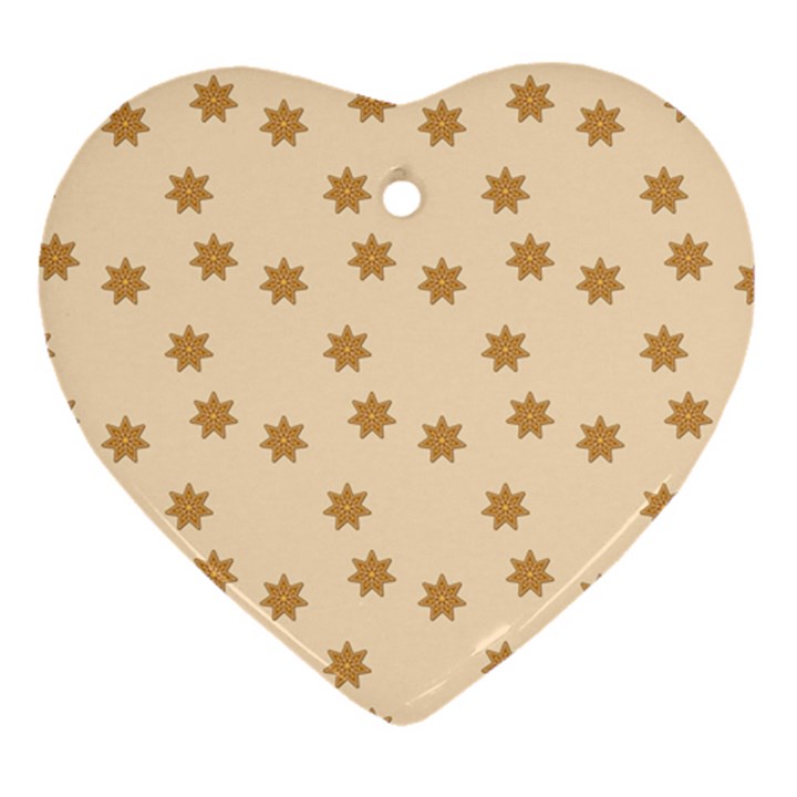 Pattern Gingerbread Star Heart Ornament (Two Sides)