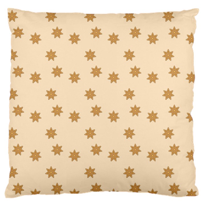 Pattern Gingerbread Star Large Flano Cushion Case (One Side)