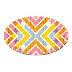 Line Pattern Cross Print Repeat Oval Magnet by Nexatart