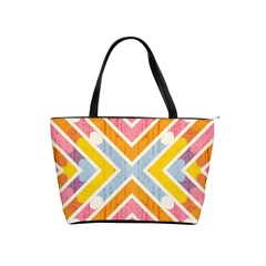 Line Pattern Cross Print Repeat Shoulder Handbags by Nexatart