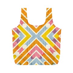 Line Pattern Cross Print Repeat Full Print Recycle Bags (m)  by Nexatart