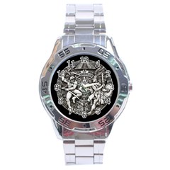 Pattern Motif Decor Stainless Steel Analogue Watch by Nexatart