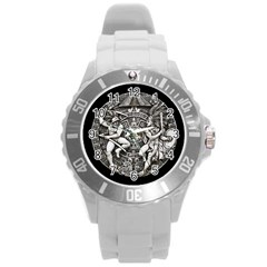 Pattern Motif Decor Round Plastic Sport Watch (l) by Nexatart