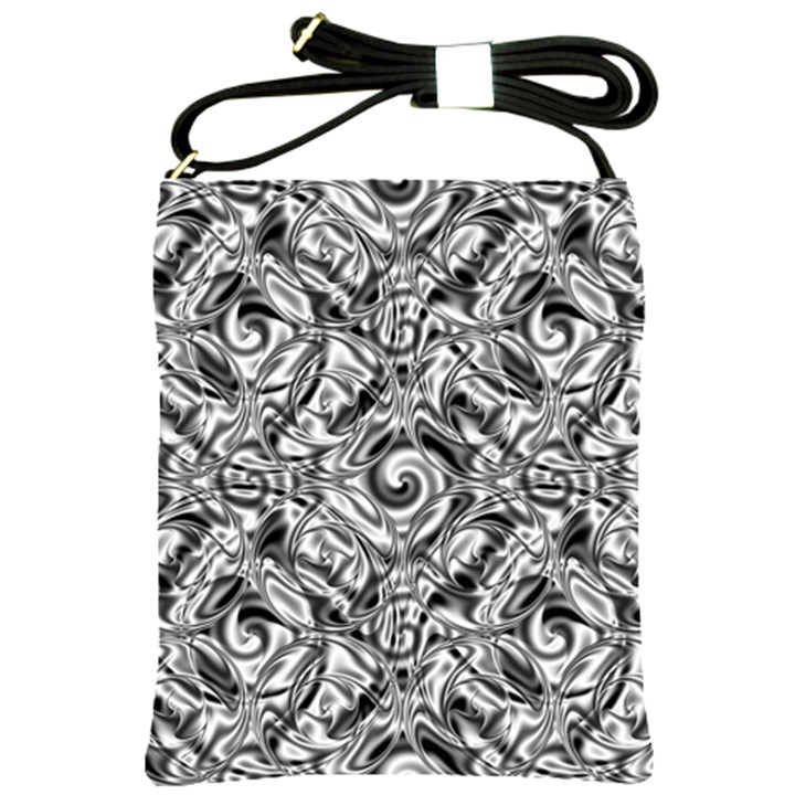 Gray Scale Pattern Tile Design Shoulder Sling Bags