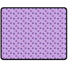 Pattern Background Violet Flowers Double Sided Fleece Blanket (medium) 