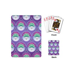 Background Floral Pattern Purple Playing Cards (mini)  by Nexatart