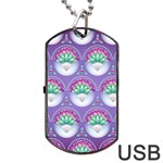 Background Floral Pattern Purple Dog Tag USB Flash (One Side) Front