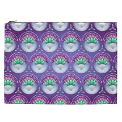 Background Floral Pattern Purple Cosmetic Bag (xxl)  by Nexatart