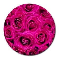 Pink Roses Roses Background Round Mousepads