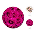 Pink Roses Roses Background Playing Cards (Round)  Front