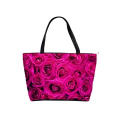 Pink Roses Roses Background Shoulder Handbags by Nexatart