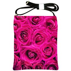 Pink Roses Roses Background Shoulder Sling Bags