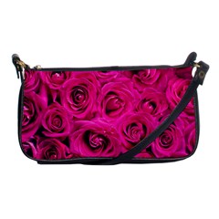 Pink Roses Roses Background Shoulder Clutch Bags by Nexatart