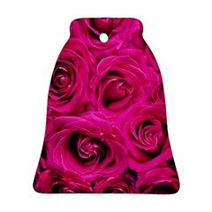 Pink Roses Roses Background Bell Ornament (two Sides) by Nexatart