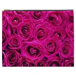Pink Roses Roses Background Cosmetic Bag (XXXL)  Front