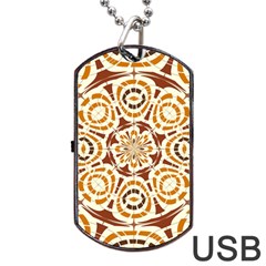 Brown And Tan Abstract Dog Tag Usb Flash (one Side) by linceazul