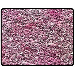 Leaves Pink Background Texture Double Sided Fleece Blanket (medium) 