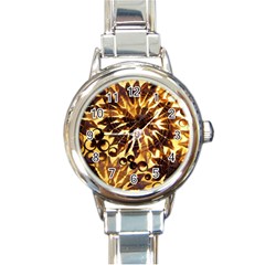 Mussels Lamp Star Pattern Round Italian Charm Watch